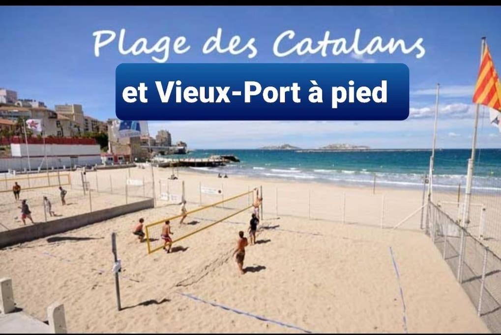 Studio Coin Nuit, Entre Plage Et Centre Marseille Exteriör bild